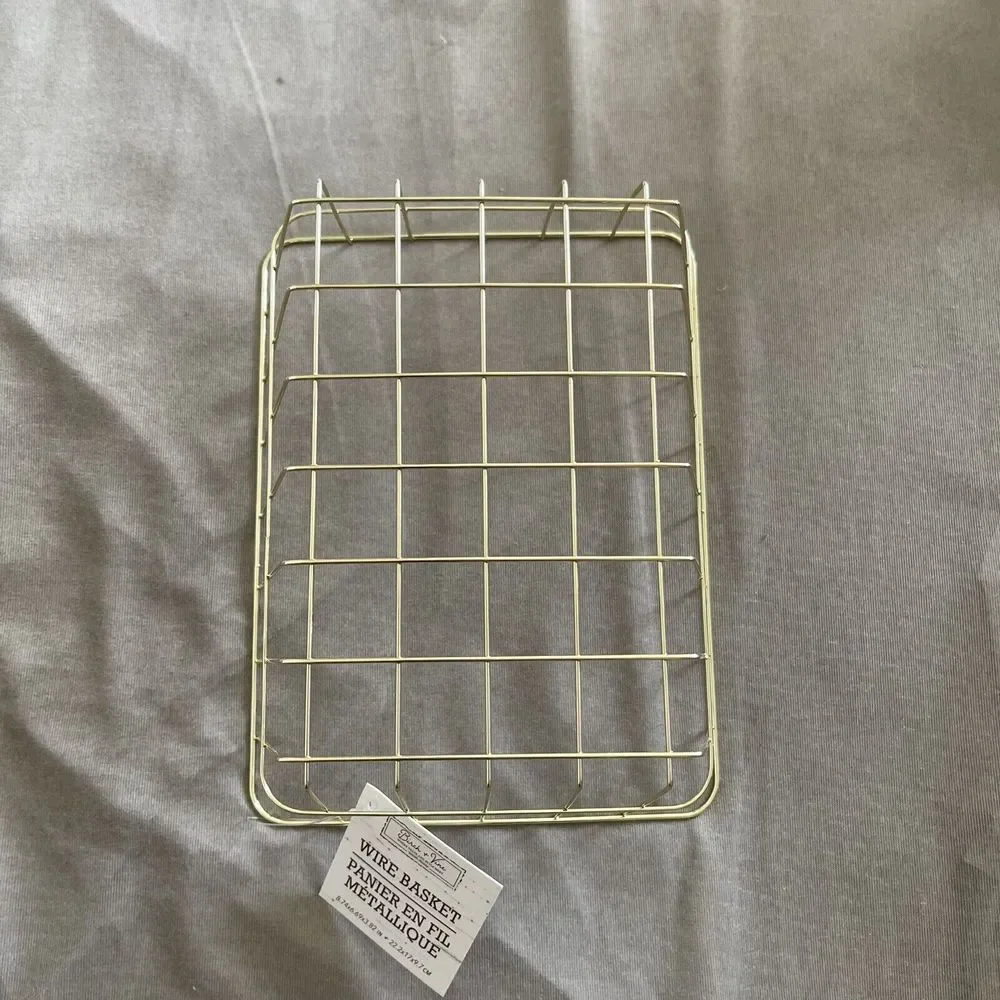 Birch & Vine Gold Wire Small Rectangular Organizer Storage Baskets Set 10 Office